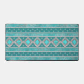 Southwest Turquoise Stone Geometric Pattern Bureaumat (Voorkant)