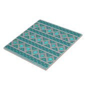 Southwest Turquoise Stone Geometric Pattern Tegeltje (Zijkant)