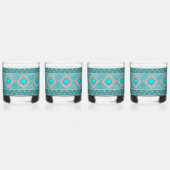 Southwest Turquoise Stone Geometric Pattern Whisky Glas (Achterkant)