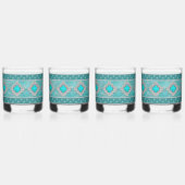 Southwest Turquoise Stone Geometric Pattern Whisky Glas (Voorkant)