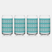 Southwest Turquoise Stones Geometric Pattern Blikvorm Glas (Links)