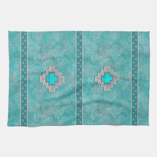 Southwest Turquoise Theedoek (Horizontaal)