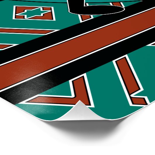 Southwest Turquoise Tribal Sun Kokopelli Perfect Poster (Hoek)