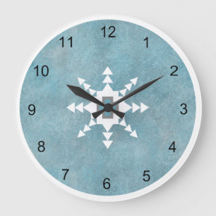 Southwest Turquoise Winter Snowflake Geometric Grote Klok