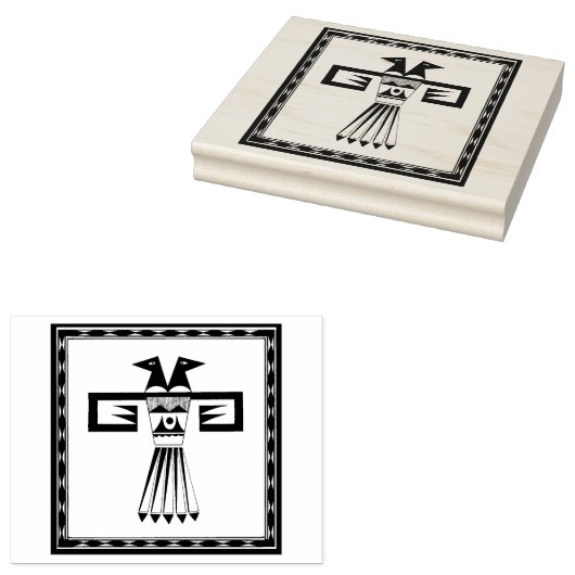 Southwest Two Headed Bird Design Stamp Rubberstempel (Gestempeld)
