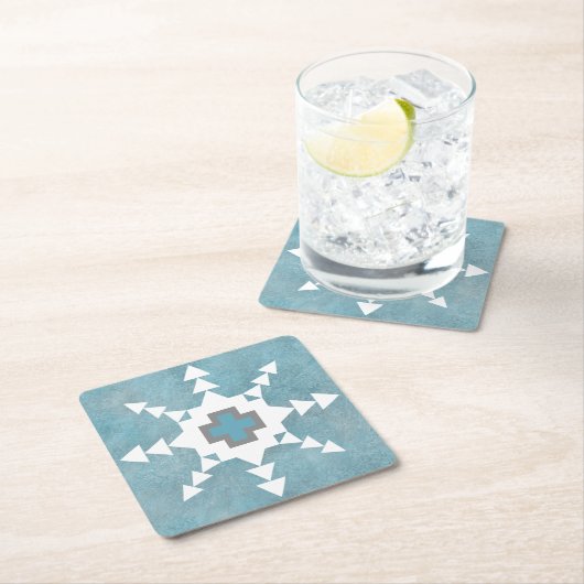 Southwest Winter Geometric Snowflake Design Kartonnen Onderzetters (Insitu)