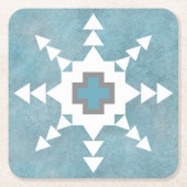 Southwest Winter Geometric Snowflake Design Kartonnen Onderzetters (Voorkant)
