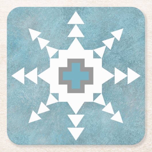 Southwest Winter Geometric Snowflake Design Kartonnen Onderzetters (Voorkant)