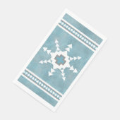 Southwest Winter Geometric Snowflake & Pine Trees Servet (Hoek)