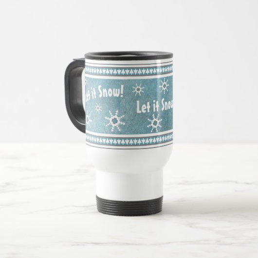 Southwest Winter Geometric Snowflakes Personalized Reisbeker (Voorkant links)