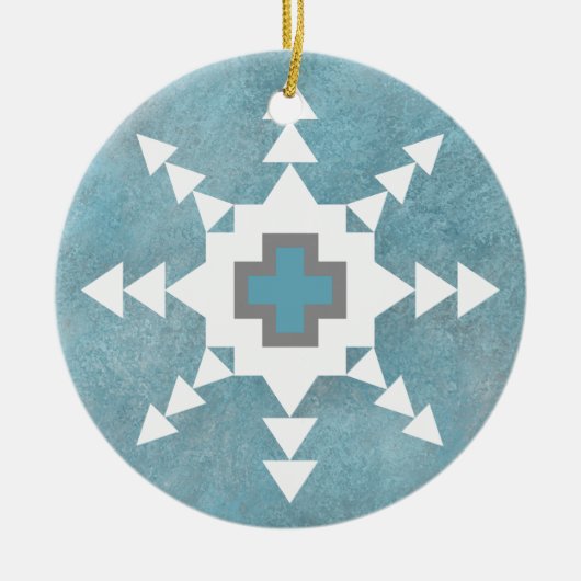 Southwest Winter Snowflake Keramisch Ornament (Voorkant)