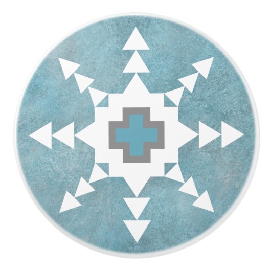 Southwest Winter Snowflake Keramische Knop (Voorkant)