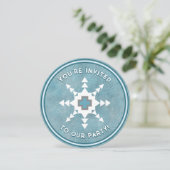 Southwest Winter Snowflake Persoonlijke Uitnodigin Feestdagenkaart (Staand voorkant)