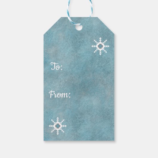 Southwest Winter Snowflakes Cadeaulabel (Achterkant)