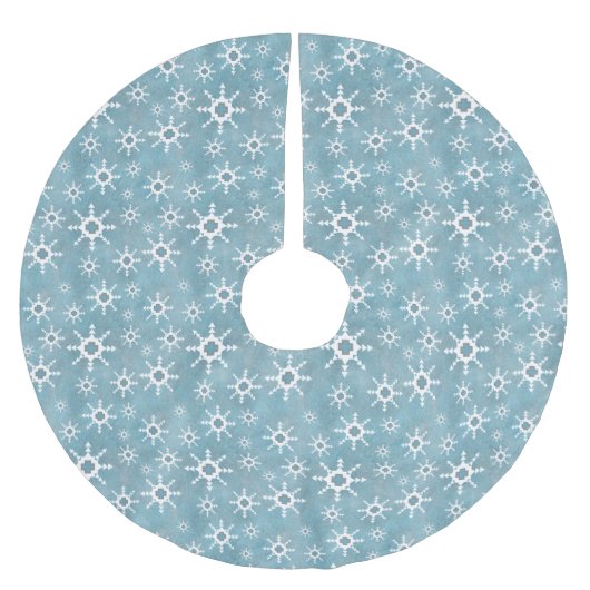 Southwest Winter Snowflakes Kerstboom Rok (Voorkant)