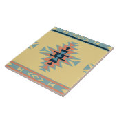 Southwest Yellow en Blue Ceramic Tile Tegeltje (Zijkant)