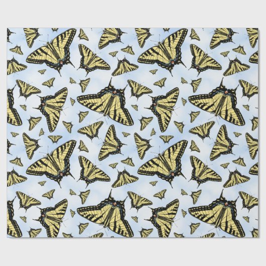 Southwest Yellow Swallowtail Butterflies Patroon Cadeaupapier (Vlak)