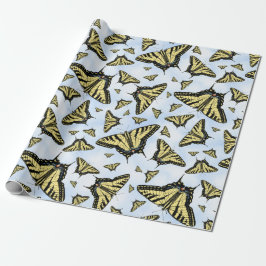 Southwest Yellow Swallowtail Butterflies Patroon Cadeaupapier