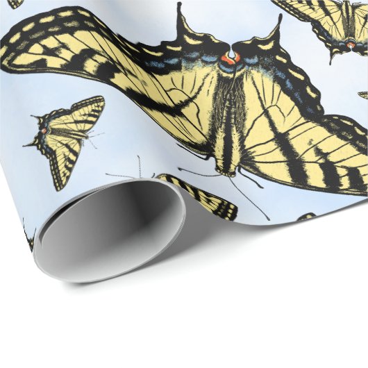 Southwest Yellow Swallowtail Butterflies Patroon Cadeaupapier (Rol Hoek)