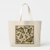 Southwest Yellow Swallowtail Butterflies Patroon Grote Tote Bag (Achterkant)