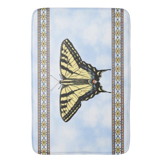 Southwest Yellow Swallowtail Butterfly Blue Sky Badmat (Voorkant Verticaal)