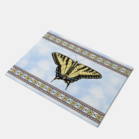 Southwest Yellow Swallowtail Butterfly Blue Sky Deurmat (Schuin)