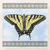 Southwest Yellow Swallowtail Butterfly Blue Sky Glazen Onderzetter (Voorkant)