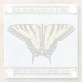 Southwest Yellow Swallowtail Butterfly Blue Sky Glazen Onderzetter (Achterkant)