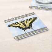 Southwest Yellow Swallowtail Butterfly Blue Sky Kartonnen Onderzetters (Schuin)
