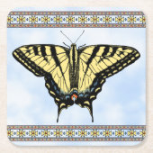 Southwest Yellow Swallowtail Butterfly Blue Sky Kartonnen Onderzetters (Voorkant)