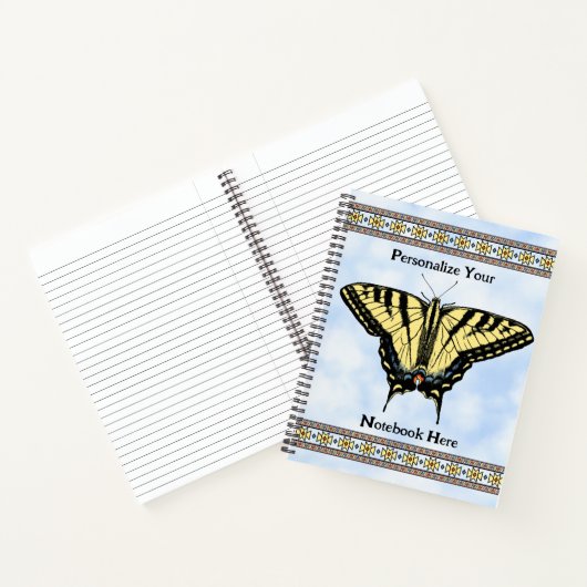 Southwest Yellow Swallowtail Butterfly Custom Notitieboek (Binnen)