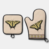 Southwest Yellow Swallowtail Butterfly Ovenwant & Pannenlap Set (Voorkant)