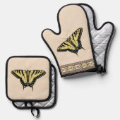 Southwest Yellow Swallowtail Butterfly Ovenwant & Pannenlap Set (Voorkant / Achterkant)