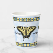 Southwest Yellow Swallowtail Butterfly Personalize Papieren Bekers (Links)