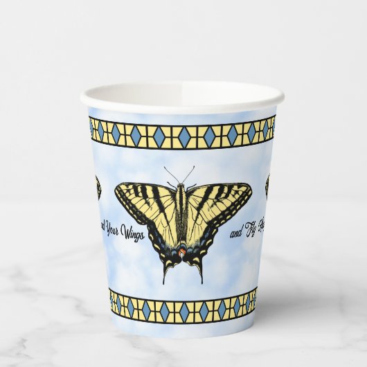 Southwest Yellow Swallowtail Butterfly Personalize Papieren Bekers (Links)
