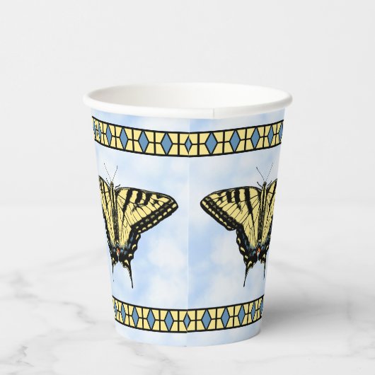 Southwest Yellow Swallowtail Butterfly Personalize Papieren Bekers (Rechts)