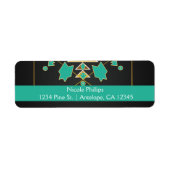 Southwester Turquoise Black Gold Adresetiketten Etiket (Voorkant)