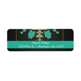 Southwester Turquoise Black Gold Adresetiketten Etiket