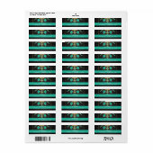 Southwester Turquoise Black Gold Adresetiketten Etiket (Full Sheet)