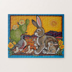 Southwestern Animals Wildlife Rabbit Quail Puzzle Legpuzzel
