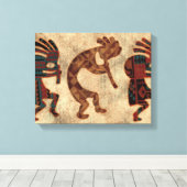 Southwestern Arizona Kokopelli Native American Canvas Afdruk (Insitu (Houten vloer))