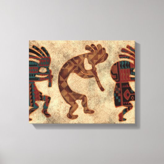 Southwestern Arizona Kokopelli Native American Canvas Afdruk (Voorkant)