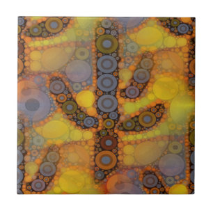 Southwestern Arizona Saguaro Cactus Mosaic Design Tegeltje