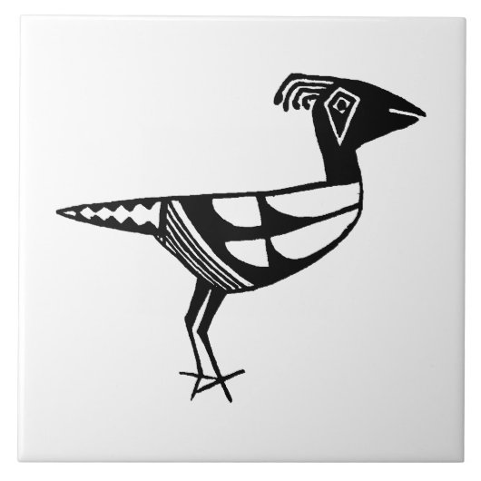 Southwestern Art Ancient Mimbres Pottery Bird Tegeltje (Voorkant)