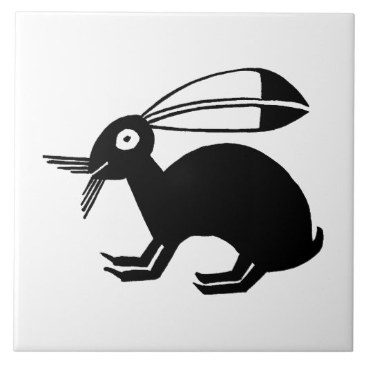 Southwestern Art Ancient Mimbres Pottery Rabbit Tegeltje (Voorkant)