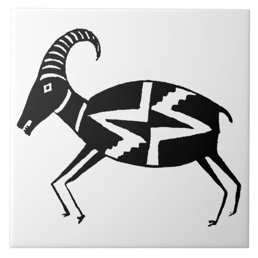 Southwestern Art Ancient Mimbres Pottery Sheep Tegeltje (Voorkant)