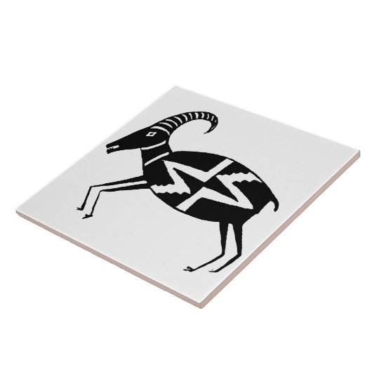 Southwestern Art Ancient Mimbres Pottery Sheep Tegeltje (Zijkant)