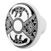 Southwestern Art Wolves Ancient Mimbres Pottery Keramische Knop (Rechts)