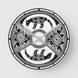 Southwestern Art Wolves Ancient Mimbres Pottery Ronde Klok