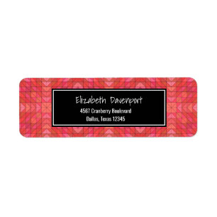 Southwestern Aztec stijl geometrisch in rood en ro Etiket